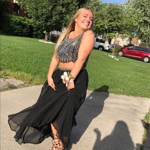 BEST OFFER Gorgeous black two piece prom dress